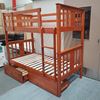 Picture of Holly King Single Bunk Bed with Drawers Solid Hardwood Antique Oak