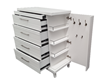 Picture of Katy 5 Drawer Tallboy with Hidden Cabinet Fully Assembled White Colour Malaysian Made