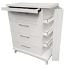 Picture of Katy 5 Drawer Tallboy with Hidden Cabinet Fully Assembled White Colour Malaysian Made