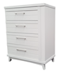 Picture of Katy 5 Drawer Tallboy with Hidden Cabinet Fully Assembled White Colour Malaysian Made