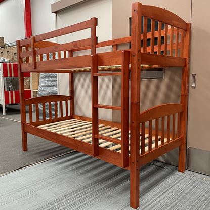 Picture of Miki Single Bunk Bed - Solid Hardwood, Antique Oak, Made in Malaysia