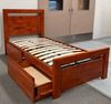 Picture of Beverly Single Bed with Drawers Solid Hardwood Oak Malaysian Made