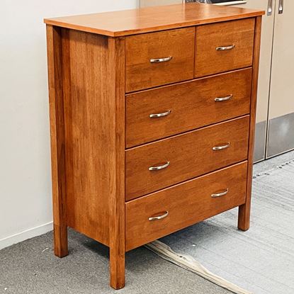 Picture of Argo Tallboy 5 Drawer Fully Assembled Dark Cherry Malaysian