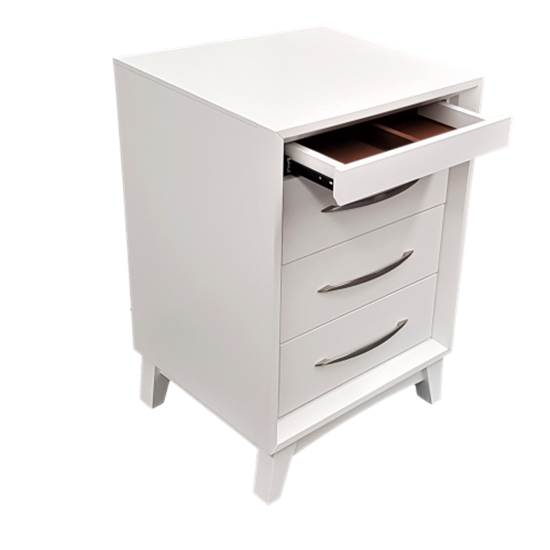 Furniture Place Gita 4 Drawer Bedside Table Elegant Design White Colour Malaysian Made