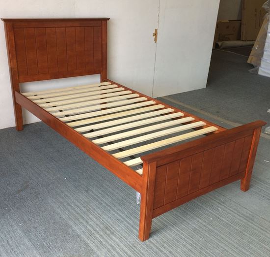 Picture of Eddie Solid Hardwood Single Bed (Antique Oak) | Made in Malaysia