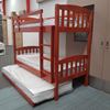 Picture of Miki Higher Single Bunk Bed with Trundle- Solid Hardwood, Antique Oak, Made in Malaysia