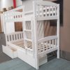 Picture of Miki Higher Single Bunk Bed with Drawers- Solid Hardwood, White, Made in Malaysia