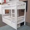 Picture of Miki Higher Single Bunk Bed with Drawers- Solid Hardwood, White, Made in Malaysia