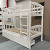 Picture of Miki Single Bunk Bed with Mattresses & Drawers - Solid Hardwood, White, Made in Malaysia