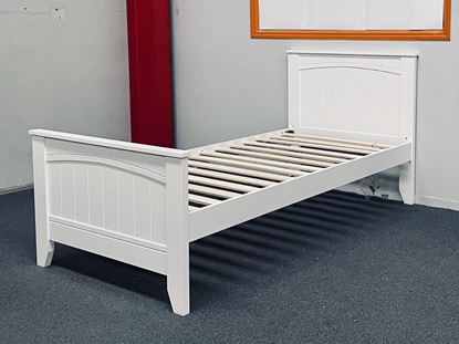 Picture of Emilia Solid Hardwood Single Bed (White) | Made in Malaysia