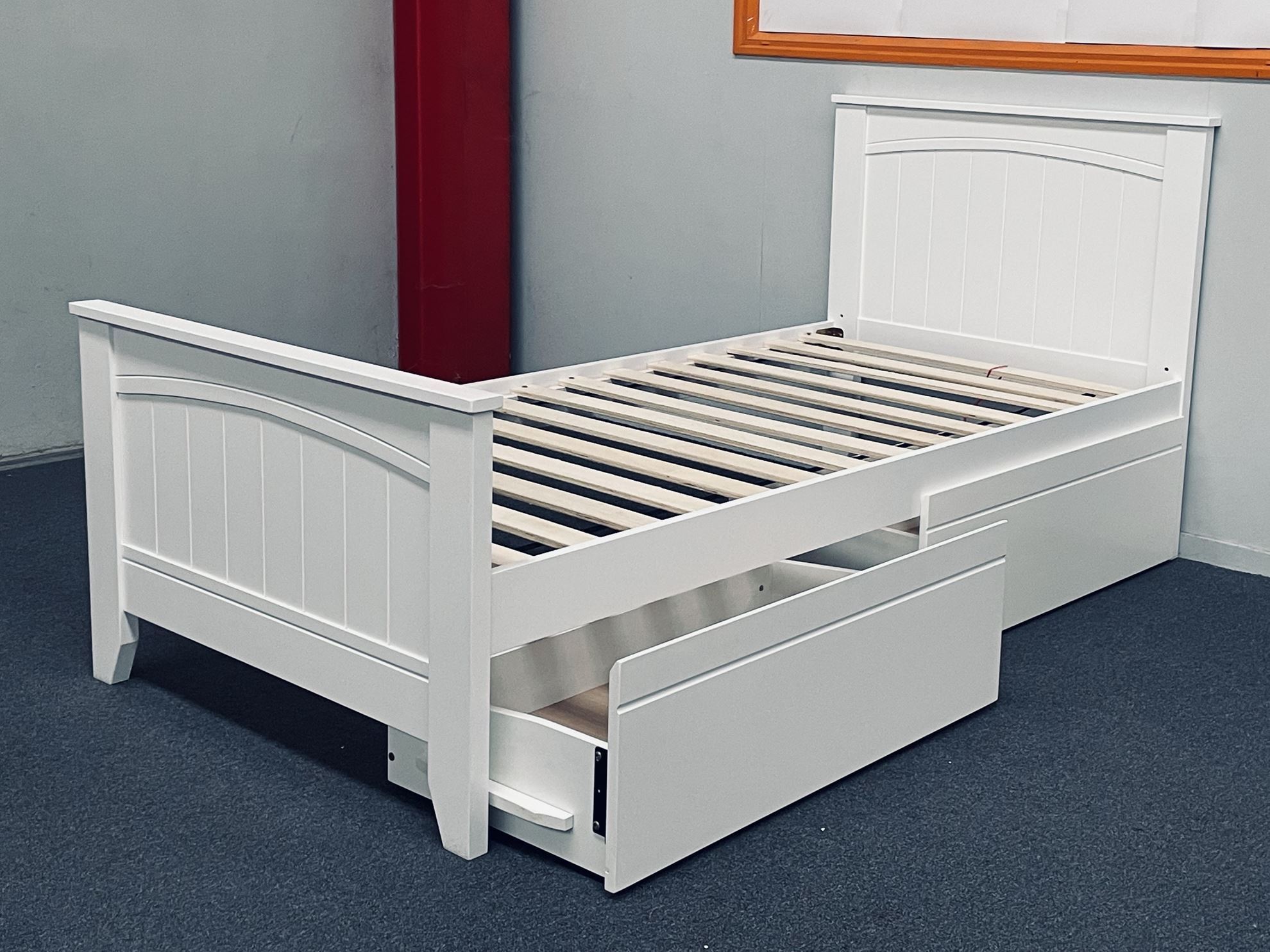 Furniture Place NZ: Emilia Solid Hardwood Single Bed (White) - Durable ...