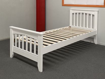 Picture of Cooper Solid Hardwood Single Bed (White) | Made in Malaysia