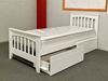 Picture of Cooper Solid Hardwood Single Bed with Drawers (White) | Made in Malaysia